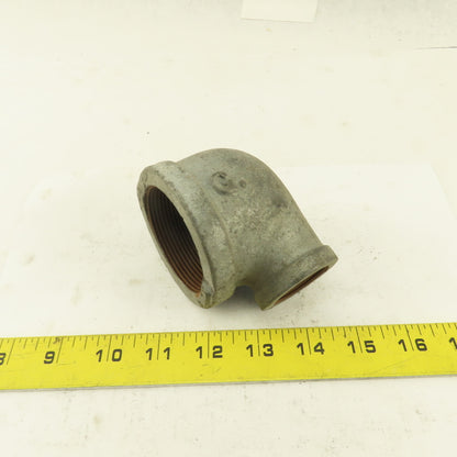 2" to 1" NPT 90° Reducing Elbow Galvanized Iron Pipe Schedule 40 USA