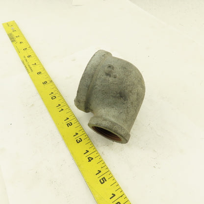 2" to 1" NPT 90° Reducing Elbow Galvanized Iron Pipe Schedule 40 USA