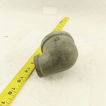 2" to 1" NPT 90° Reducing Elbow Galvanized Iron Pipe Schedule 40 USA