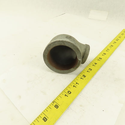 2" to 1" NPT 90° Reducing Elbow Galvanized Iron Pipe Schedule 40 USA
