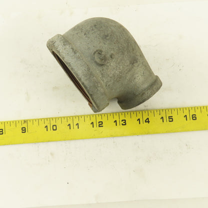 2" to 1" NPT 90° Reducing Elbow Galvanized Iron Pipe Schedule 40 USA