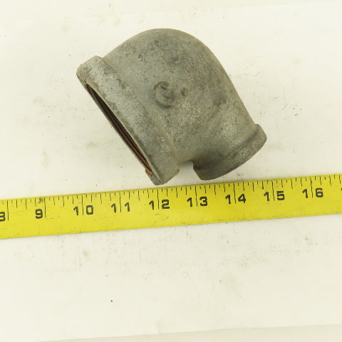 2" to 1" NPT 90° Reducing Elbow Galvanized Iron Pipe Schedule 40 USA