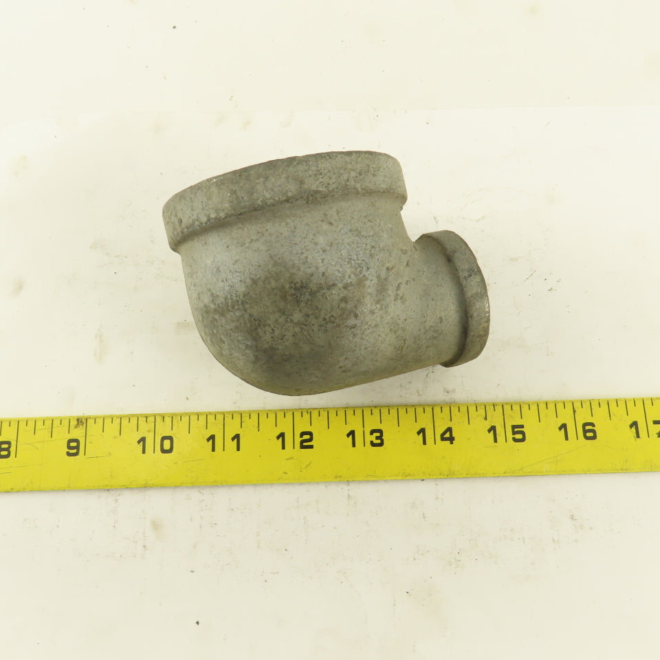 2" to 1" NPT 90° Reducing Elbow Galvanized Iron Pipe Schedule 40 USA