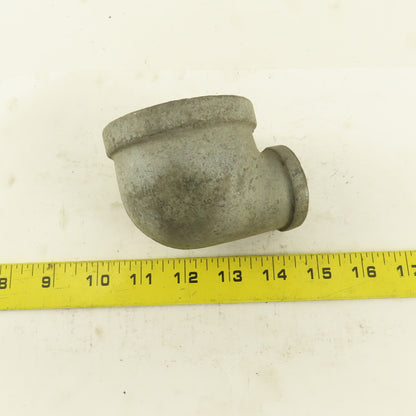 2" to 1" NPT 90° Reducing Elbow Galvanized Iron Pipe Schedule 40 USA