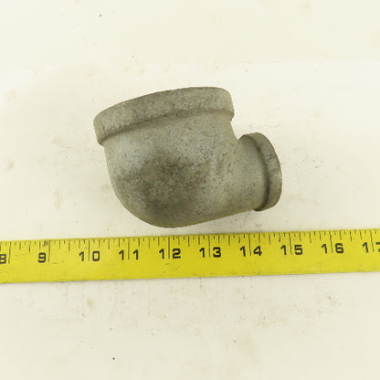 2" to 1" NPT 90° Reducing Elbow Galvanized Iron Pipe Schedule 40 USA