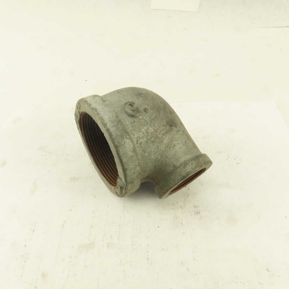 2" to 1" NPT 90° Reducing Elbow Galvanized Iron Pipe Schedule 40 USA