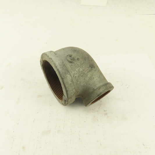 2" to 1" NPT 90° Reducing Elbow Galvanized Iron Pipe Schedule 40 USA