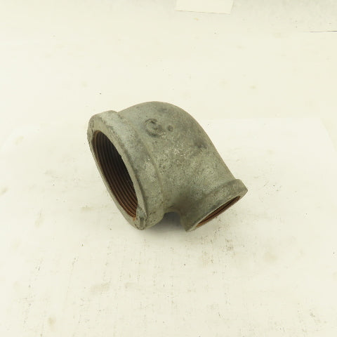 2" to 1" NPT 90° Reducing Elbow Galvanized Iron Pipe Schedule 40 USA