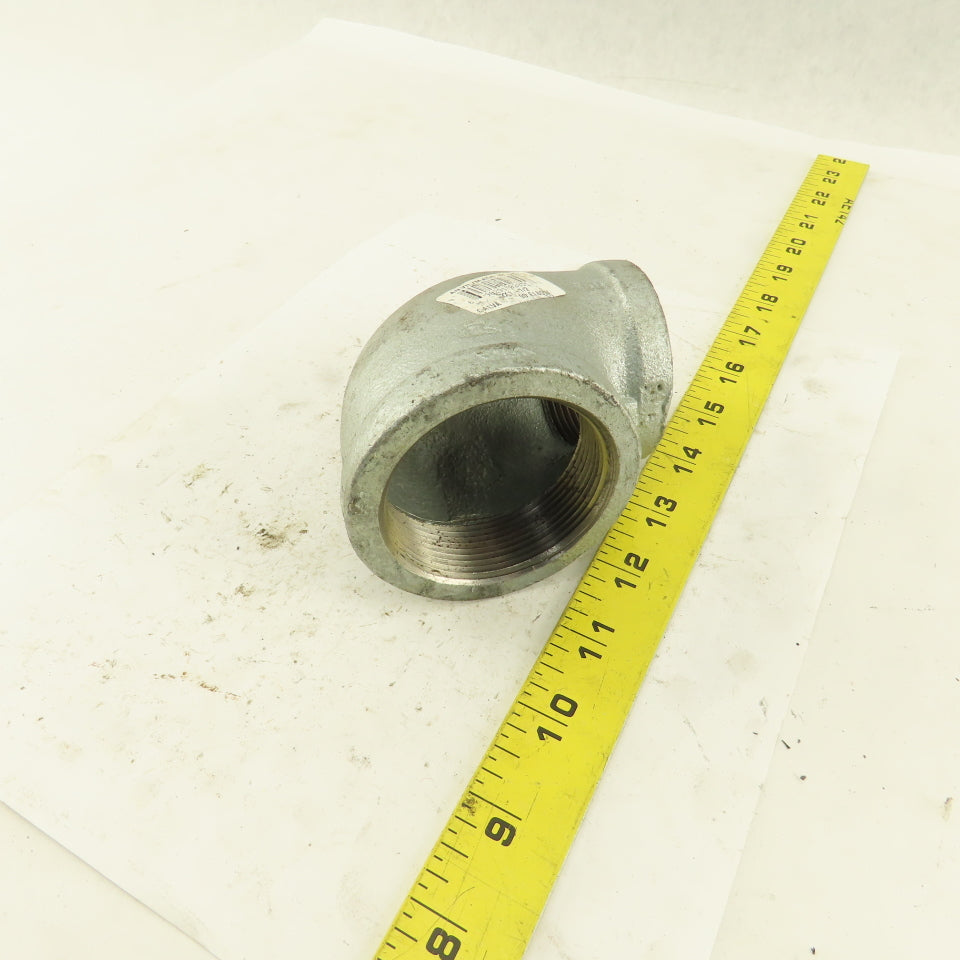 Anvil 2" to 1-1/2" NPT 90° Reducing Elbow Galvanized Iron Pipe Schedule 40 USA