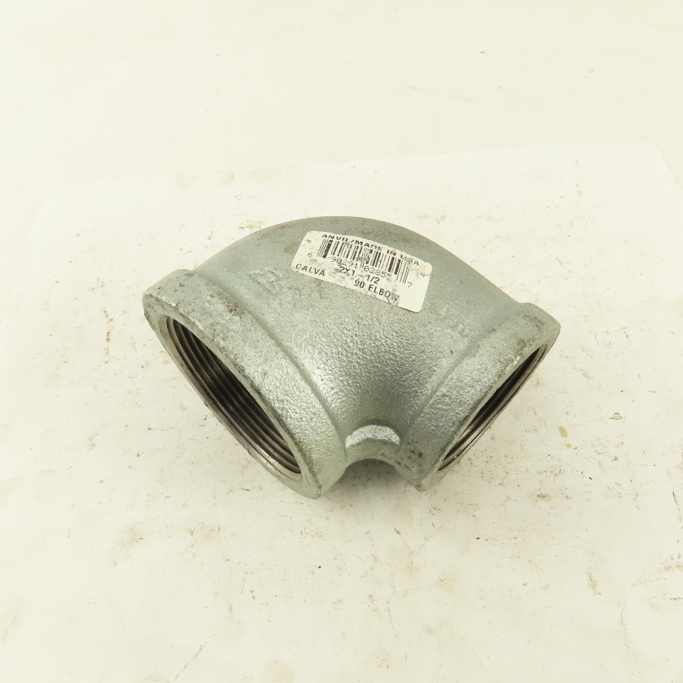 Anvil 2" to 1-1/2" NPT 90° Reducing Elbow Galvanized Iron Pipe Schedule 40 USA