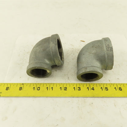 Anvil 1-1/2" to 1" NPT 90° Reducing Elbow Galvanized Iron Pipe Schedule 40 Lot/2