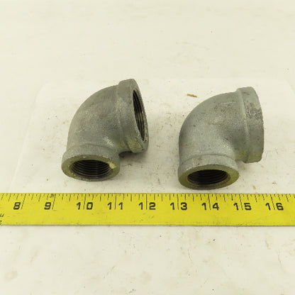 Anvil 1-1/2" to 1" NPT 90° Reducing Elbow Galvanized Iron Pipe Schedule 40 Lot/2