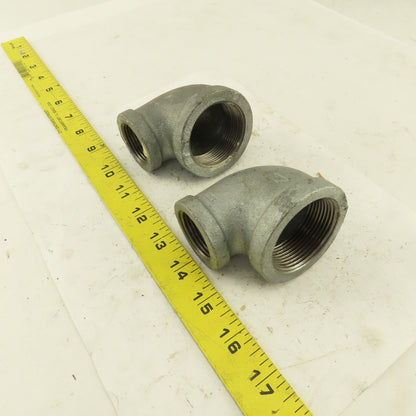 Anvil 1-1/2" to 1" NPT 90° Reducing Elbow Galvanized Iron Pipe Schedule 40 Lot/2