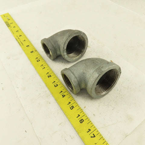 Anvil 1-1/2" to 1" NPT 90° Reducing Elbow Galvanized Iron Pipe Schedule 40 Lot/2