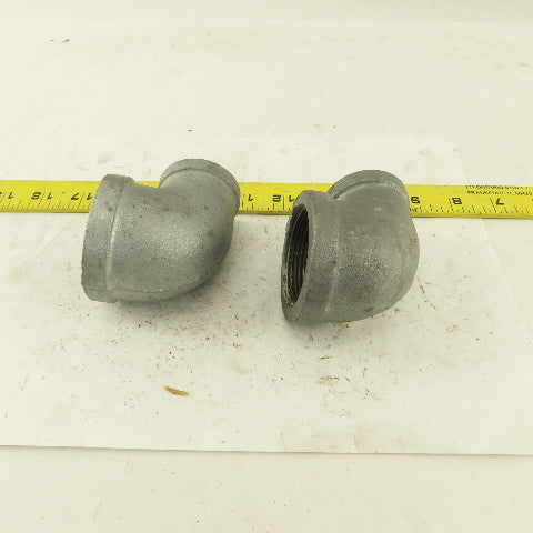 Anvil 1-1/2" to 1" NPT 90° Reducing Elbow Galvanized Iron Pipe Schedule 40 Lot/2