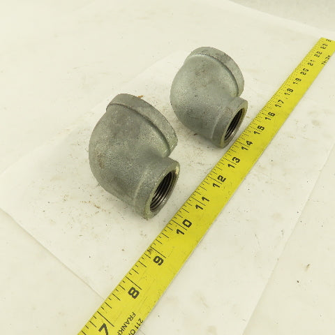 Anvil 1-1/2" to 1" NPT 90° Reducing Elbow Galvanized Iron Pipe Schedule 40 Lot/2