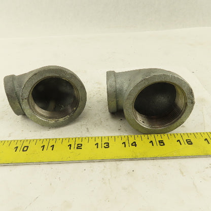 Anvil 1-1/2" to 1" NPT 90° Reducing Elbow Galvanized Iron Pipe Schedule 40 Lot/2