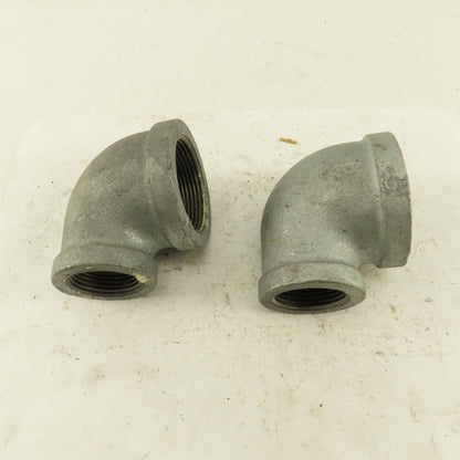 Anvil 1-1/2" to 1" NPT 90° Reducing Elbow Galvanized Iron Pipe Schedule 40 Lot/2