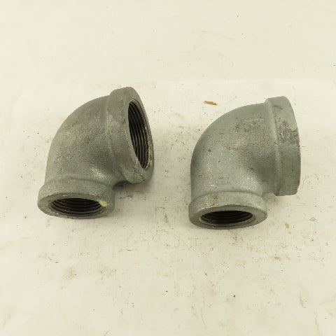 Anvil 1-1/2" to 1" NPT 90° Reducing Elbow Galvanized Iron Pipe Schedule 40 Lot/2