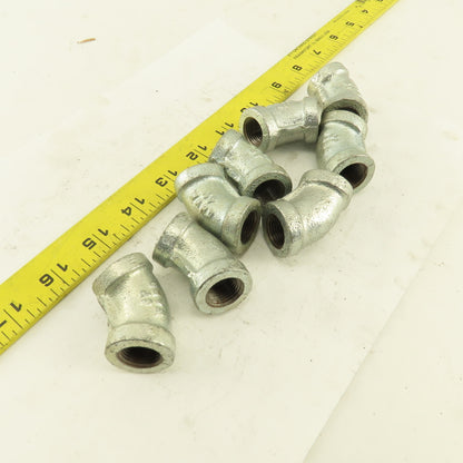 3/8" NPT 45° Elbow Galvanized Iron Pipe Schedule 40 Lot of 8