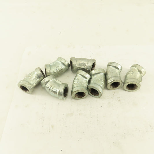 3/8" NPT 45° Elbow Galvanized Iron Pipe Schedule 40 Lot of 8