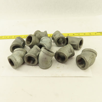 1" NPT 45° Elbow Galvanized Iron Pipe Schedule 40 Lot of 11
