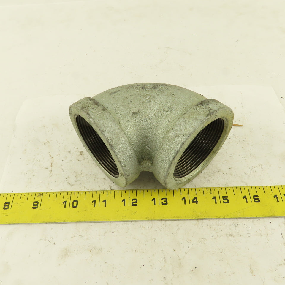 Ward 2" NPT 90° Elbow Galvanized Iron Pipe Schedule 40 USA