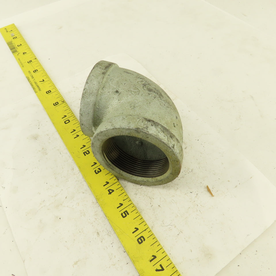 Ward 2" NPT 90° Elbow Galvanized Iron Pipe Schedule 40 USA