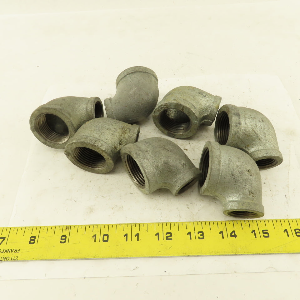Anvil 1" to 1/2" NPT 90° Reducing Elbow Galvanized Iron Pipe Schedule 40 Lot/7