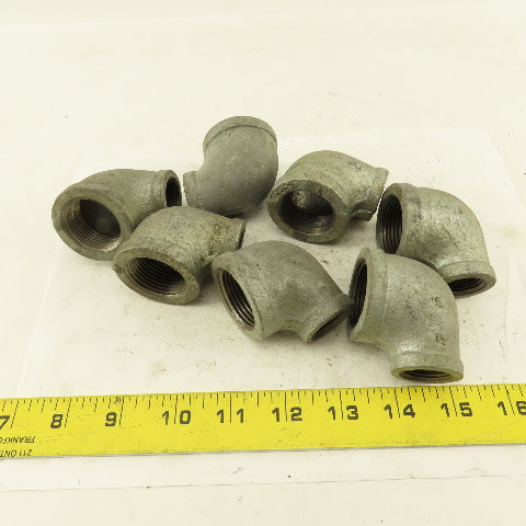 Anvil 1" to 1/2" NPT 90° Reducing Elbow Galvanized Iron Pipe Schedule 40 Lot/7