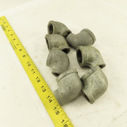 Anvil 1" to 1/2" NPT 90° Reducing Elbow Galvanized Iron Pipe Schedule 40 Lot/7