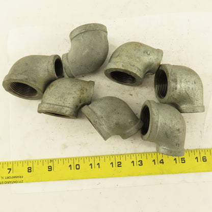 Anvil 1" to 1/2" NPT 90° Reducing Elbow Galvanized Iron Pipe Schedule 40 Lot/7