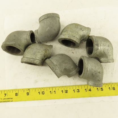 Anvil 1" to 1/2" NPT 90° Reducing Elbow Galvanized Iron Pipe Schedule 40 Lot/7