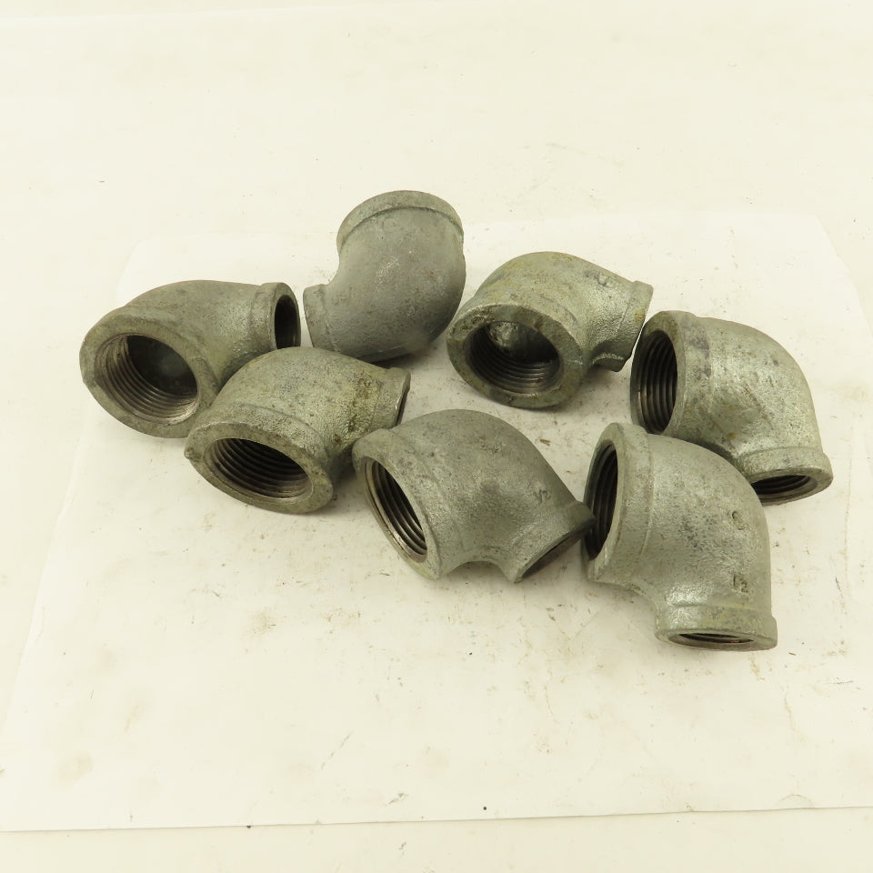 Anvil 1" to 1/2" NPT 90° Reducing Elbow Galvanized Iron Pipe Schedule 40 Lot/7