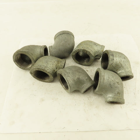 Anvil 1" to 1/2" NPT 90° Reducing Elbow Galvanized Iron Pipe Schedule 40 Lot/7