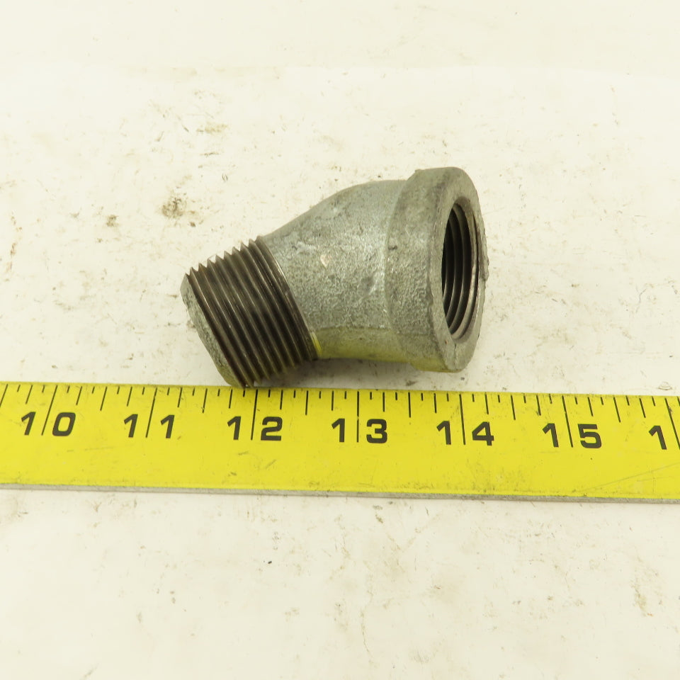 1" NPT 45° Street Elbow Galvanized Iron Pipe Schedule 40 USA