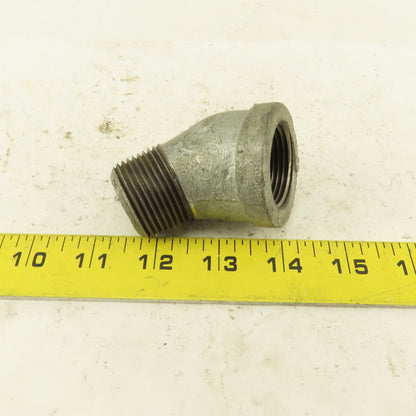 1" NPT 45° Street Elbow Galvanized Iron Pipe Schedule 40 USA