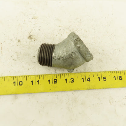 1" NPT 45° Street Elbow Galvanized Iron Pipe Schedule 40 USA