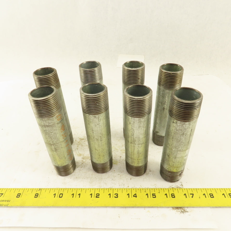 1" NPT x 5-1/2" Galvanized Iron Pipe Nipple Fitting Schedule 40 Lot of 8