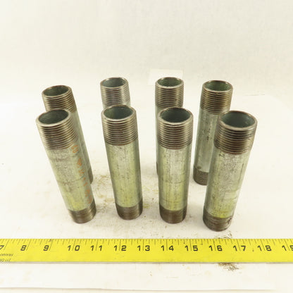1" NPT x 5-1/2" Galvanized Iron Pipe Nipple Fitting Schedule 40 Lot of 8