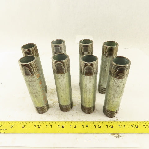 1" NPT x 5-1/2" Galvanized Iron Pipe Nipple Fitting Schedule 40 Lot of 8