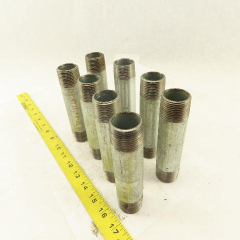 1" NPT x 5-1/2" Galvanized Iron Pipe Nipple Fitting Schedule 40 Lot of 8