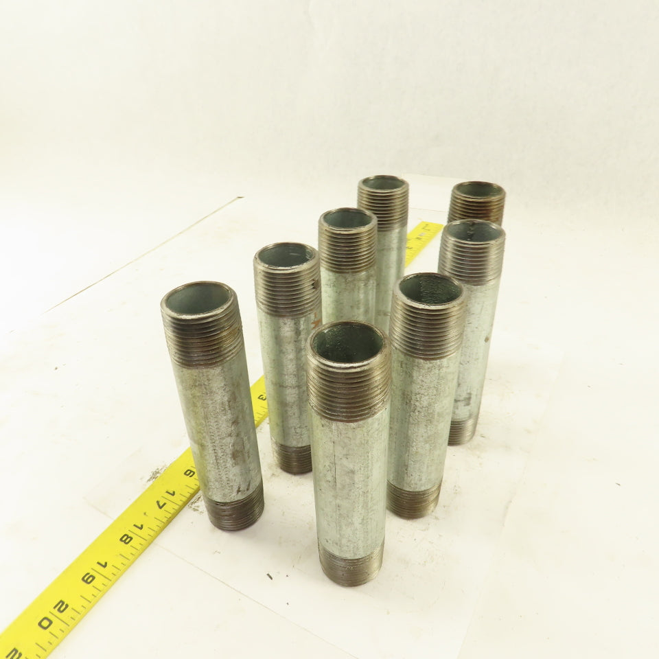 1" NPT x 5-1/2" Galvanized Iron Pipe Nipple Fitting Schedule 40 Lot of 8