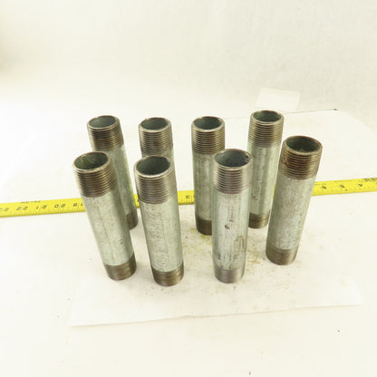 1" NPT x 5-1/2" Galvanized Iron Pipe Nipple Fitting Schedule 40 Lot of 8
