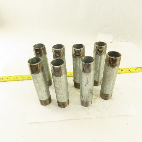 1" NPT x 5-1/2" Galvanized Iron Pipe Nipple Fitting Schedule 40 Lot of 8