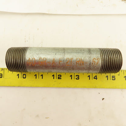 1" NPT x 5-1/2" Galvanized Iron Pipe Nipple Fitting Schedule 40 Lot of 8