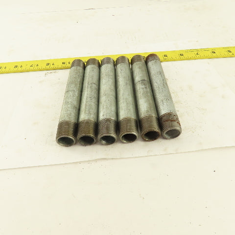 1/2" NPT x 5-1/2" Galvanized Iron Pipe Nipple Fitting Schedule 40 Lot of 6