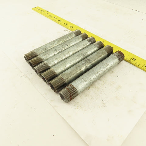 1/2" NPT x 5-1/2" Galvanized Iron Pipe Nipple Fitting Schedule 40 Lot of 6