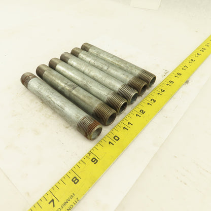 1/2" NPT x 5-1/2" Galvanized Iron Pipe Nipple Fitting Schedule 40 Lot of 6