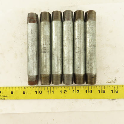 1/2" NPT x 5-1/2" Galvanized Iron Pipe Nipple Fitting Schedule 40 Lot of 6